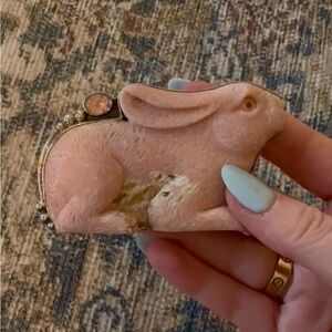 Vintage Amy Kahn Russell Pink Quartz Rabbit Brooch